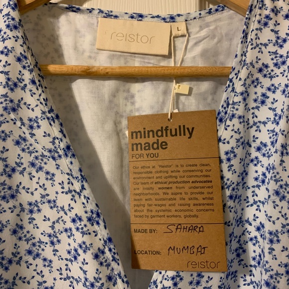 Madewell x Reistor Summer Rains Dress - Forget Me Not - Size Large - Picture 7 of 8